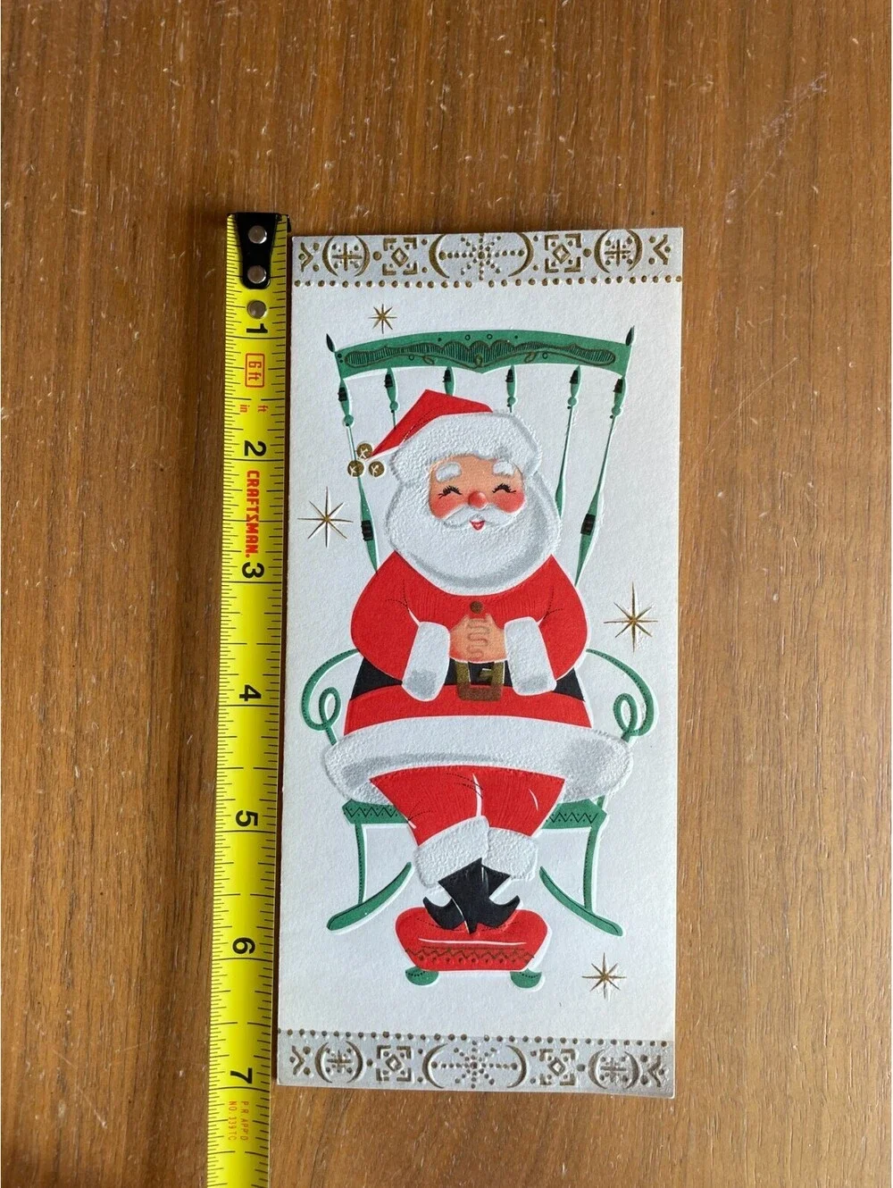 Santa Claus Sitting In A Chair Card Christmas Christmas Card Vintage Card